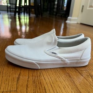 White Slip-on Vans